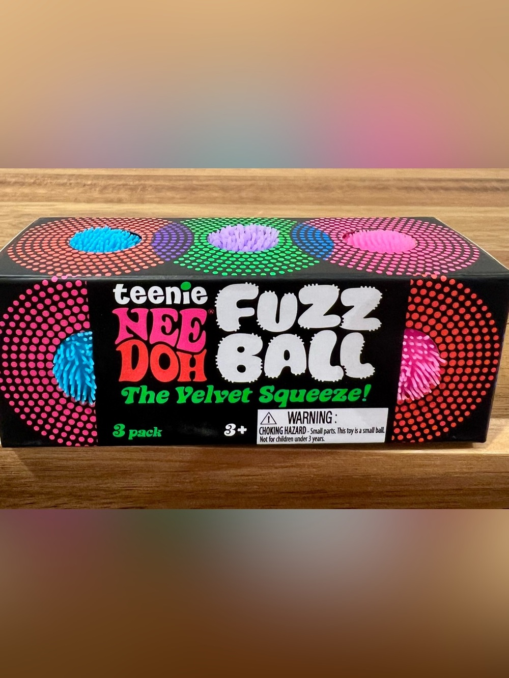 🔥Teenie NeeDoh Fuzz Ball 3-Pack Velvet Squeeze-Blue, Purple & Pink 🩵💜🩷